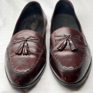 Adolfo Burgundy Tassel Loafers for Men
